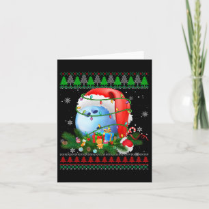 Ugly Sweater Christmas Pajama Bowling Xmas Lights Card