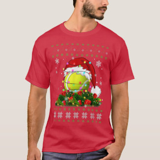 Ugly Sweater Christmas Pajama Lights Tennis Sport 