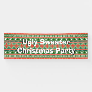 Ugly Sweater Christmas Party Banner