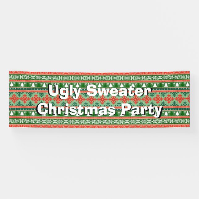 Ugly Sweater Christmas Party Banner (Horizontal)