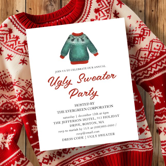Ugly Sweater Christmas Party Budget Invitation (Creator Uploaded)