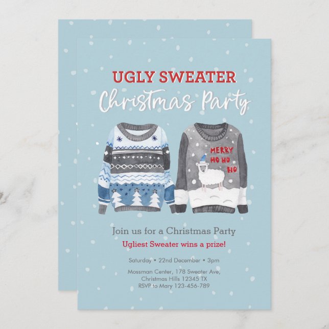 Ugly Sweater Christmas party Invitation (Front/Back)