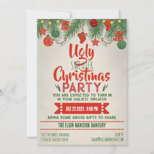 Ugly Sweater Christmas Party Invitation
