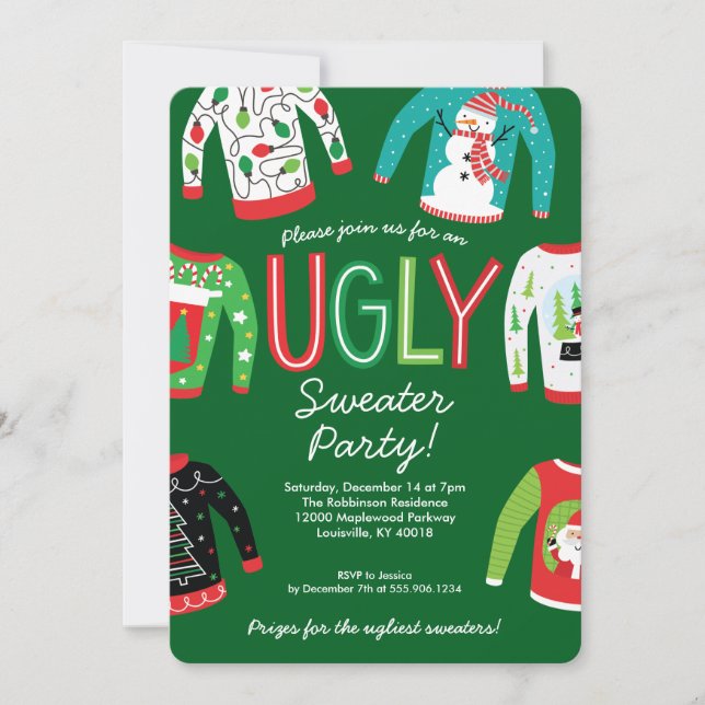 Ugly Sweater Christmas Party Invitation (Front)