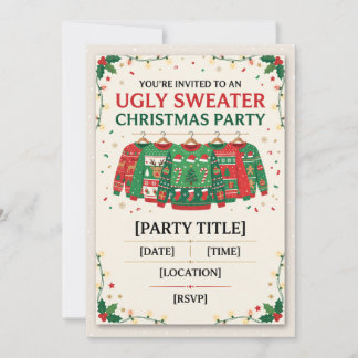 Ugly Sweater Christmas Party Invitation