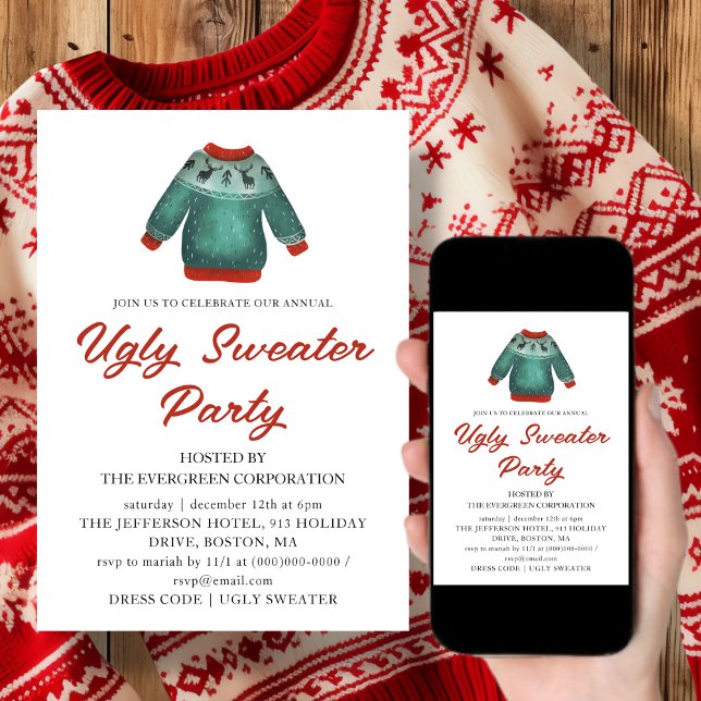 Ugly Sweater Christmas Party Invitation (Creator Uploaded)