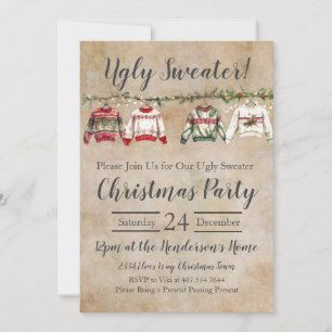 Ugly Sweater Christmas Party Invitation