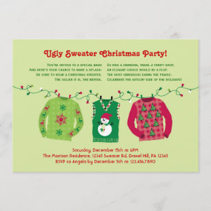 Ugly Sweater Christmas Party Invitation