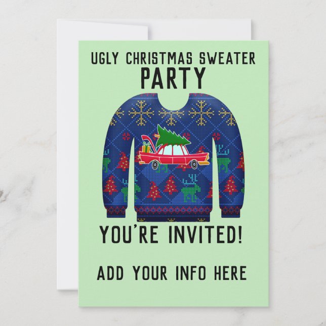UGLY SWEATER CHRISTMAS PARTY INVITATIONS (Front)