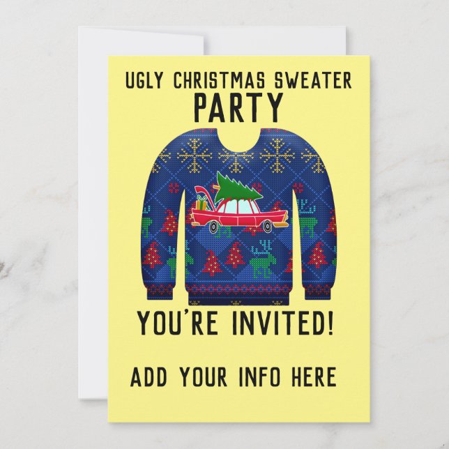 UGLY SWEATER CHRISTMAS PARTY INVITATIONS (Front)