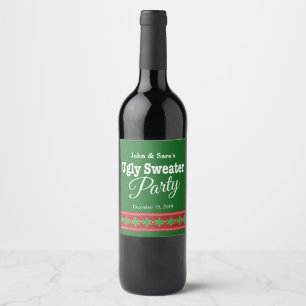 Ugly Sweater Christmas Party, Personalised Wine Label