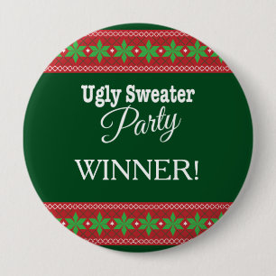 Ugly Sweater Christmas Party Winner 10 Cm Round Badge