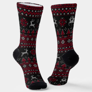 "Ugly Sweater" Christmas Reindeer Socks