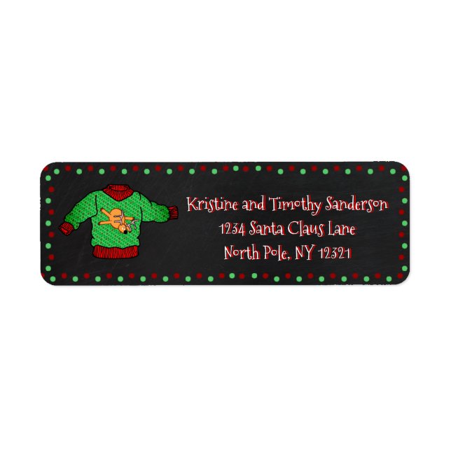 Ugly Sweater Christmas Return Address (Front)