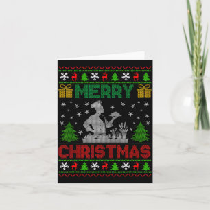 Ugly Sweater Christmas Tree Chef Cooking Job Pride Card