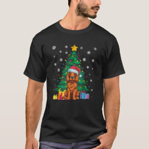 Ugly Sweater Christmas Tree Light Irish Setter Dog