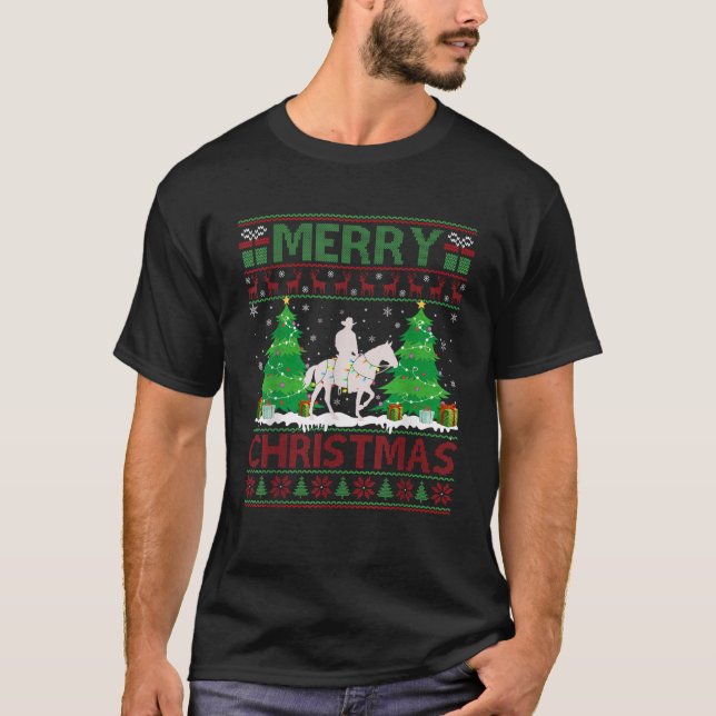 Ugly Sweater Christmas Tree Lighting Cowboy Ugly X (Front)
