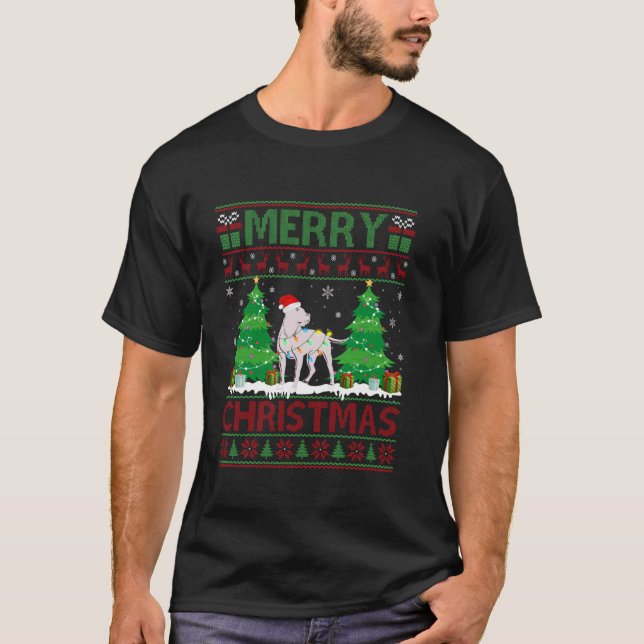Ugly Sweater Christmas Tree Lighting Pitbull Dog U (Front)