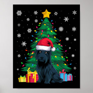 Ugly Sweater Christmas Tree Lights Scottie Dog San Poster
