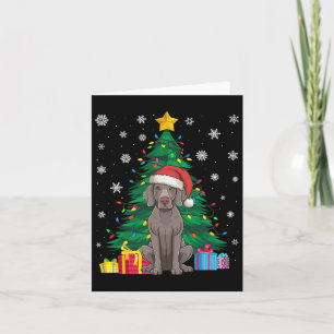 Ugly Sweater Christmas Tree Lights Weimaraner Dog  Card