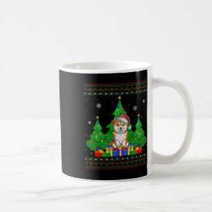 Ugly Sweater Christmas Tree Santa Hat Akita Inu Do Coffee Mug
