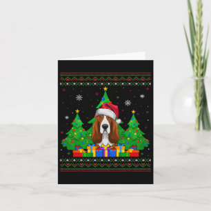 Ugly Sweater Christmas Tree Santa Hat Bet Hound Do Card