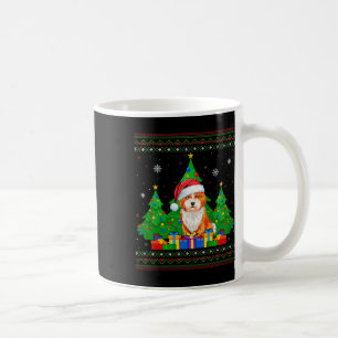 Ugly Sweater Christmas Tree Santa Hat Shichon Dog Coffee Mug
