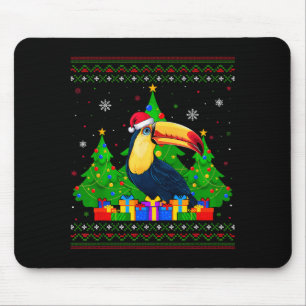 Ugly Sweater Christmas Tree Santa Hat Toucans Xmas Mouse Mat