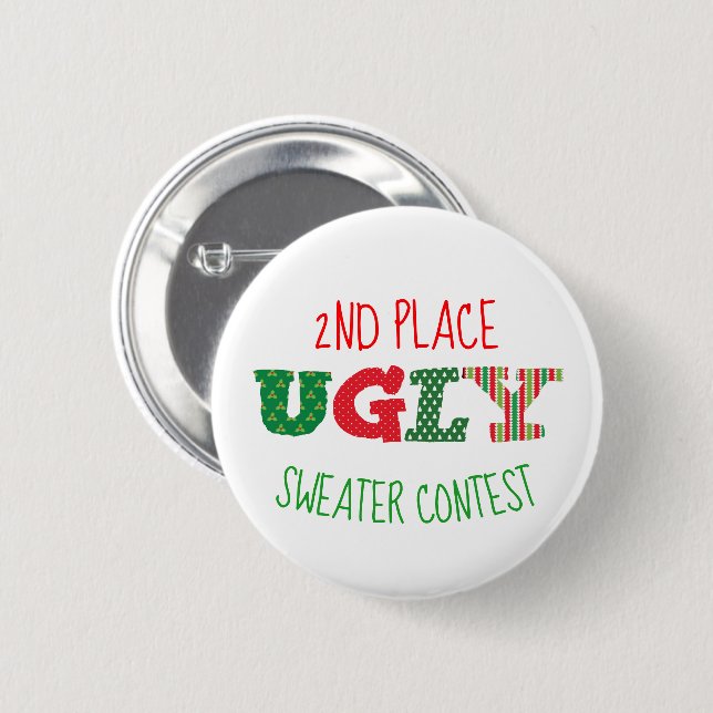 Ugly Sweater Contest Button (Front & Back)