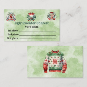 Ugly Sweater Contest Voting Cards