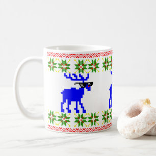 Ugly Sweater (Deal With It) Reindeer Christmas Coffee Mug