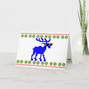 Ugly Sweater (Deal With It) Reindeer Holiday Card