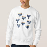 "Ugly Sweater" Hanukkah Menorah Sweatshirt<br><div class="desc">This "ugly sweater" features Menorahs for Hanukkah.</div>