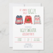Ugly Sweater Holiday Party Invitation