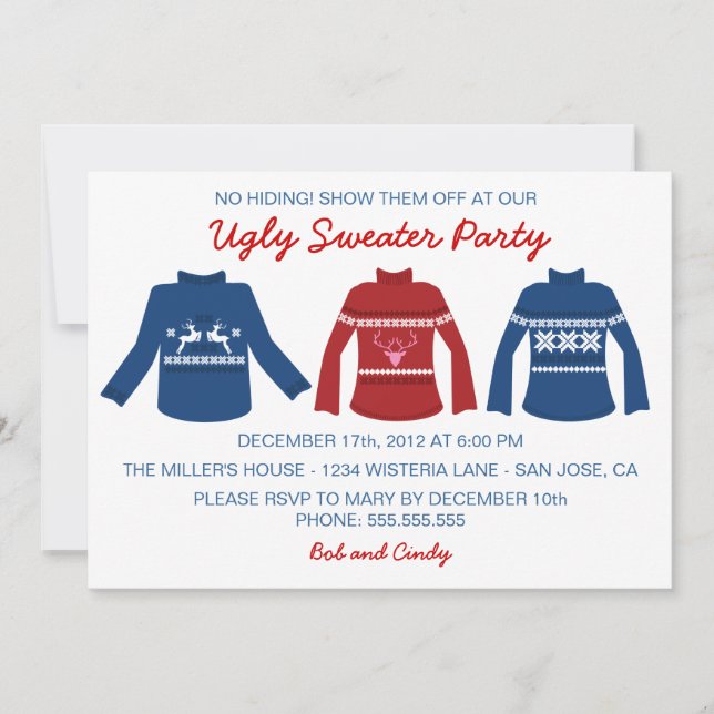 Ugly Sweater Holiday Party Invitation (Front)