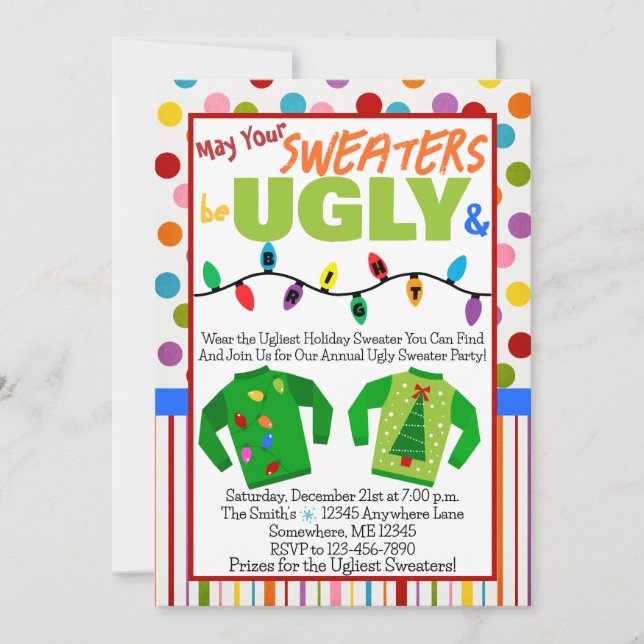 Ugly Sweater Holiday Party Invitation (Front)