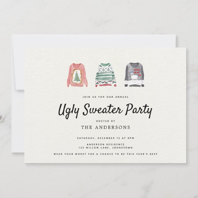 Ugly Sweater Holiday Party Invitation (Front)