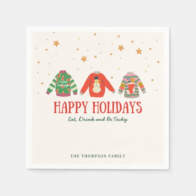 Ugly Sweater, Holiday Party Napkins (Front)