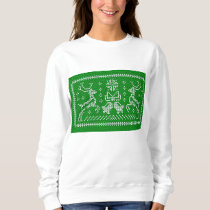 Ugly sweater jingle bells Christmas deers green
