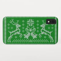 Ugly sweater jingle bells Christmas deers green 