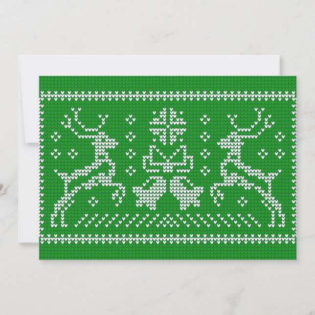 Ugly sweater jingle bells Christmas deers green Invitation (Front)