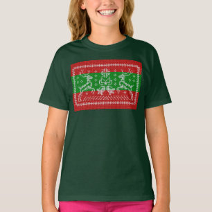 Ugly sweater jingle bells Xmas reindeers crochet