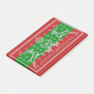 Ugly sweater jingle bells Xmas reindeers crochet Post-it Notes