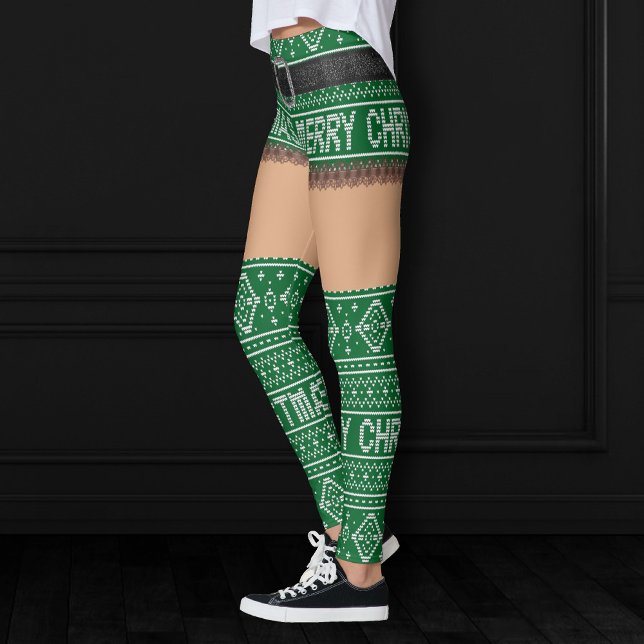 Ugly Sweater Kelly Green Short Skirt | Medium Skin Leggings (Creator Uploaded)