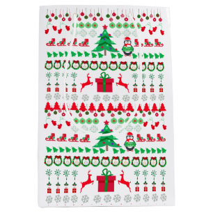 Ugly Sweater knit pattern style Medium Gift Bag