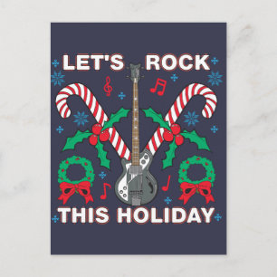Ugly Sweater Lets Rock This Holiday Design Postcard