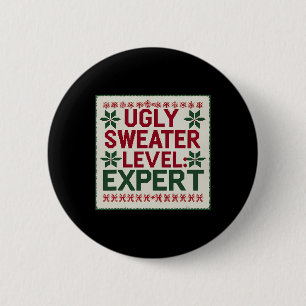 Ugly Sweater Level Expert Funny Christmas Sweaters 6 Cm Round Badge