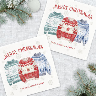 Ugly Sweater Merry Christmas Party Napkin