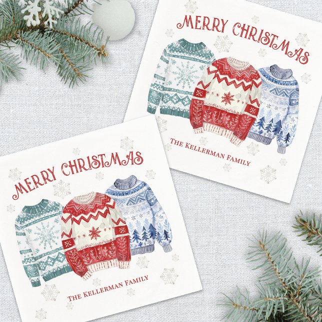 Ugly Sweater Merry Christmas Party Napkin (Ugly Sweater Merry Christmas Party Napkins)