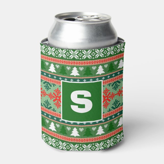Ugly Sweater Monogram Can Cooler (Can Front)